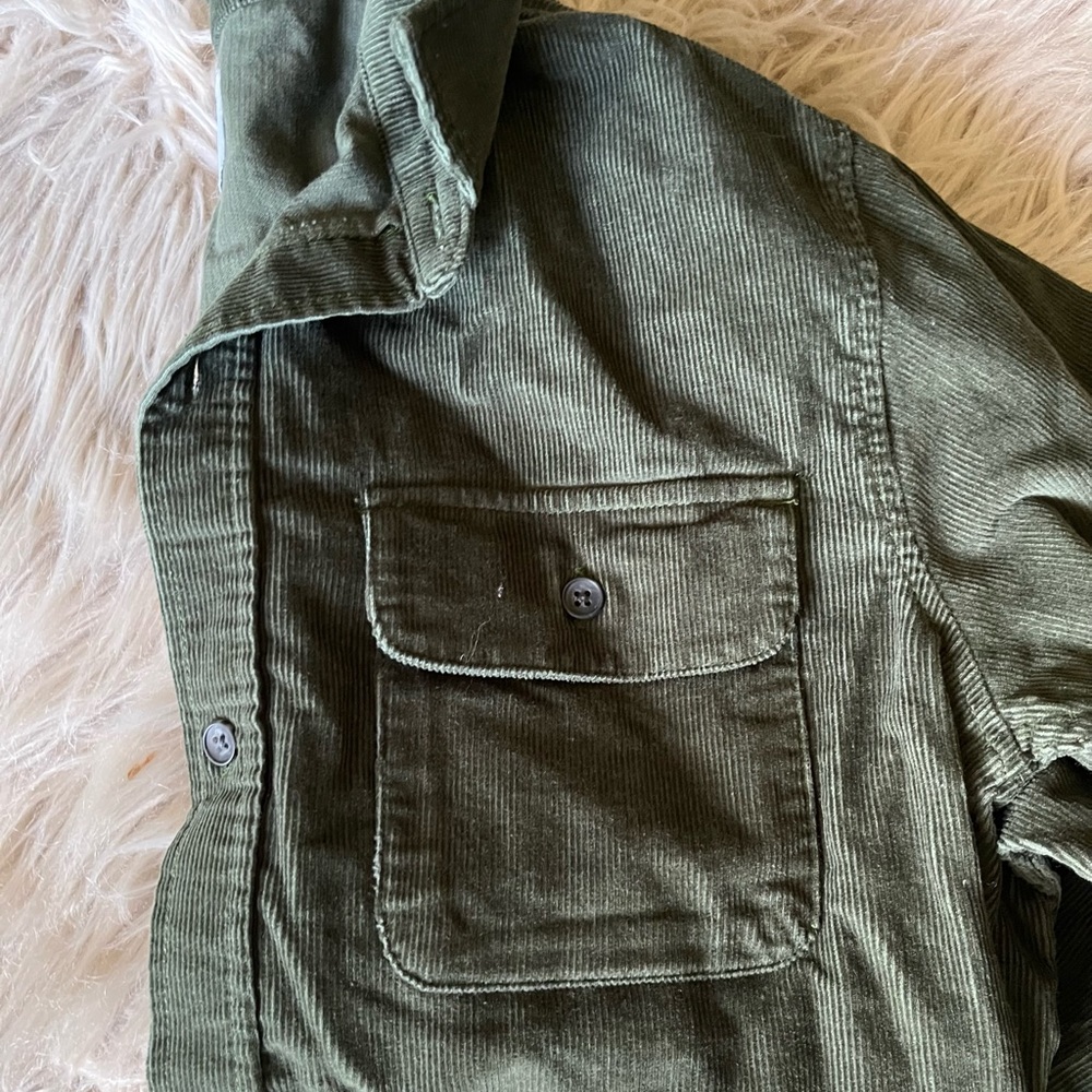 Old Navy green corduroy button down shirt